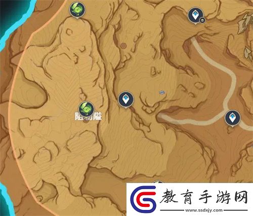 原神荒石蒼漠草神瞳位置在哪