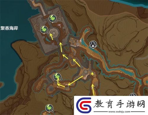 原神荒石蒼漠草神瞳位置在哪