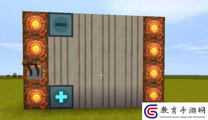 迷你世界電動門怎么制作