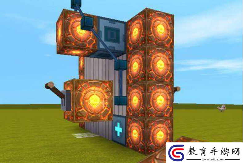 迷你世界電動門怎么制作