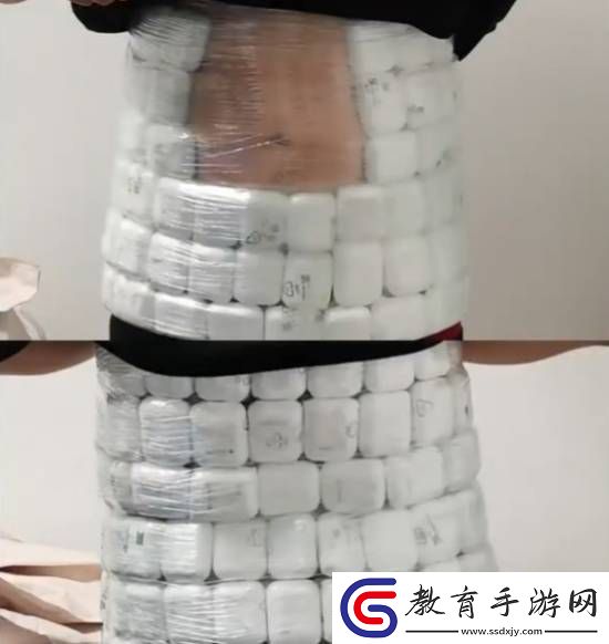 男子把100個耳機藏腰腹部